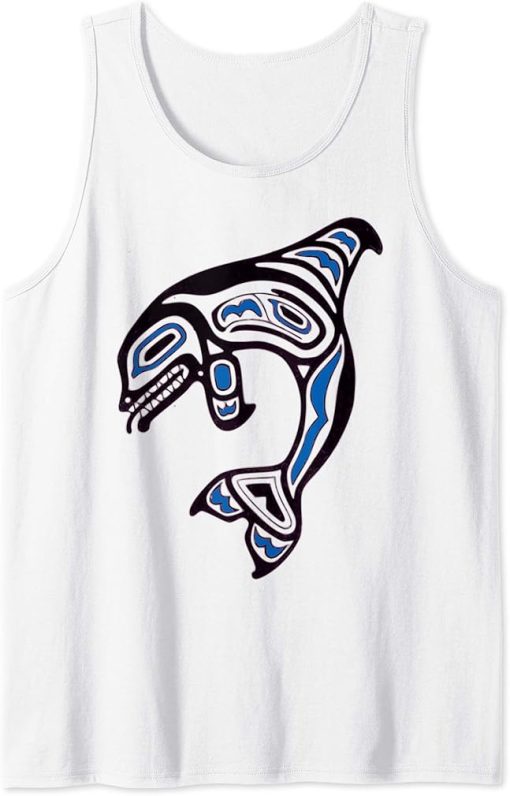 Killer Whale Orca Pacific NW Native American Indian Tank Top